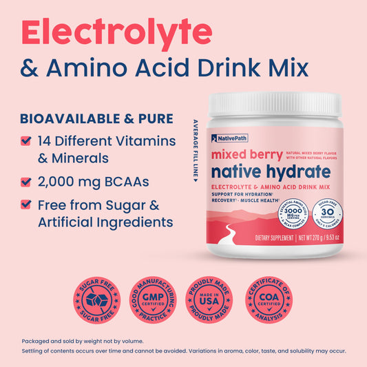Scooping NativeHydrate powder for mixing with water