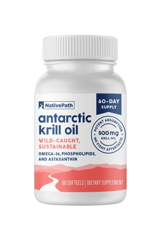NativePath Antarctic Krill Oil 500mg softgel bottle - hero image