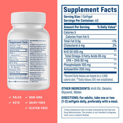 Label and nutrition facts for NativePath Antarctic Krill Oil