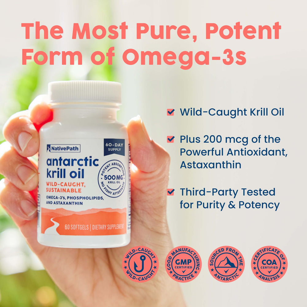 Krill oil sourced from Antarctica (wild-caught)