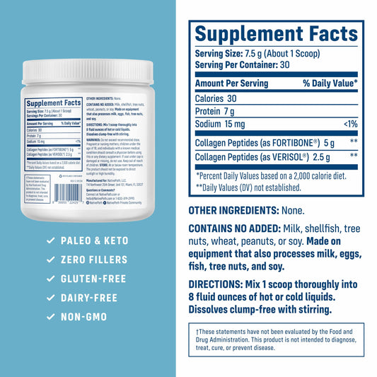 Fortibone and Verisol ingredients close-up