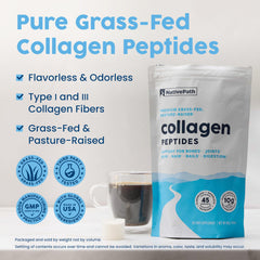 Illustration of hydrolyzed Type 1 and Type 3 collagen fibers