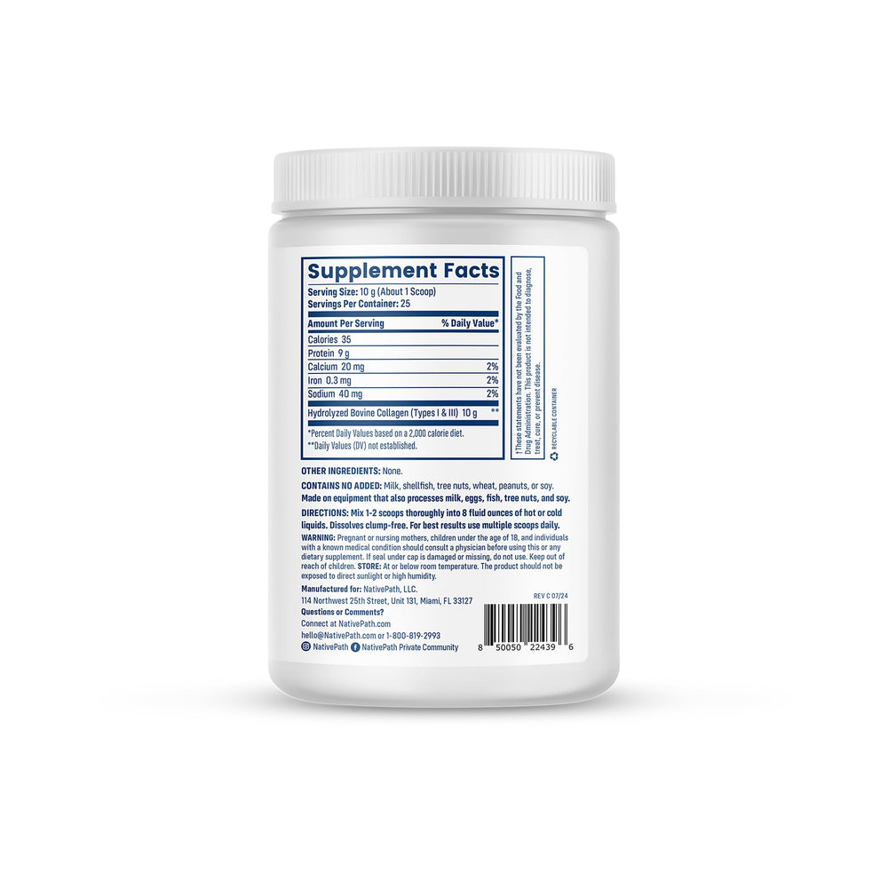 Graphic highlighting hydrolyzed Type I and III collagen