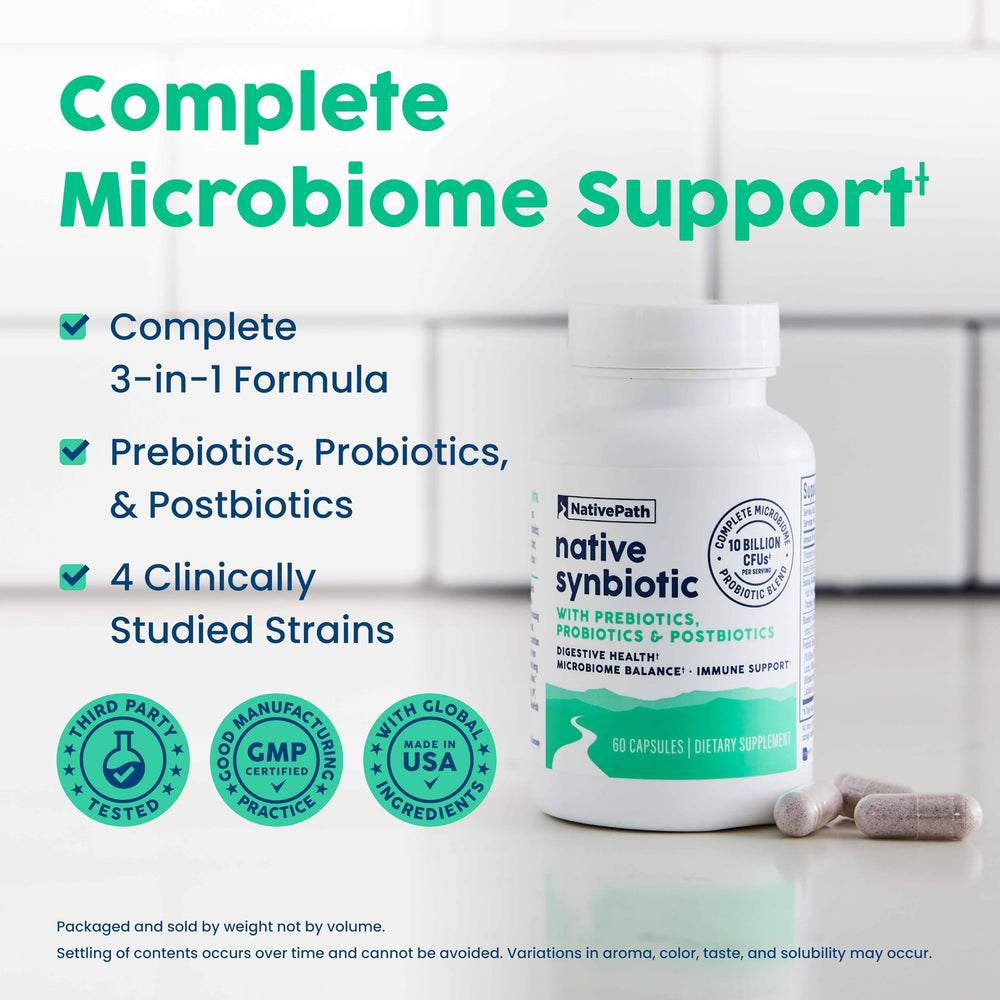 Illustration of multi-strain probiotic matrix with Lactobacillus Acidophilus and Bifidobacteria