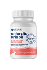 NativePath Krill Oil 500mg bottle with 30 softgels