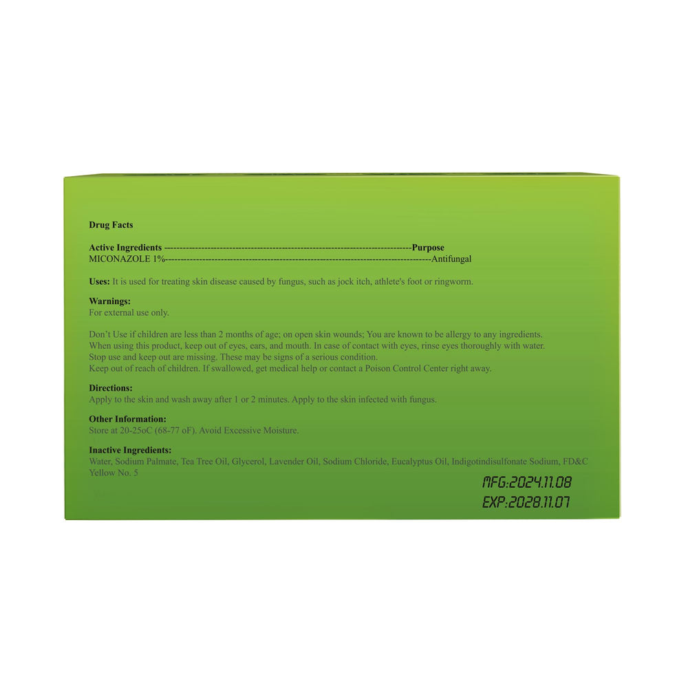 Natouch antifungal medicated soap bar skin-sensations shows soothing, tingling feel after wash.