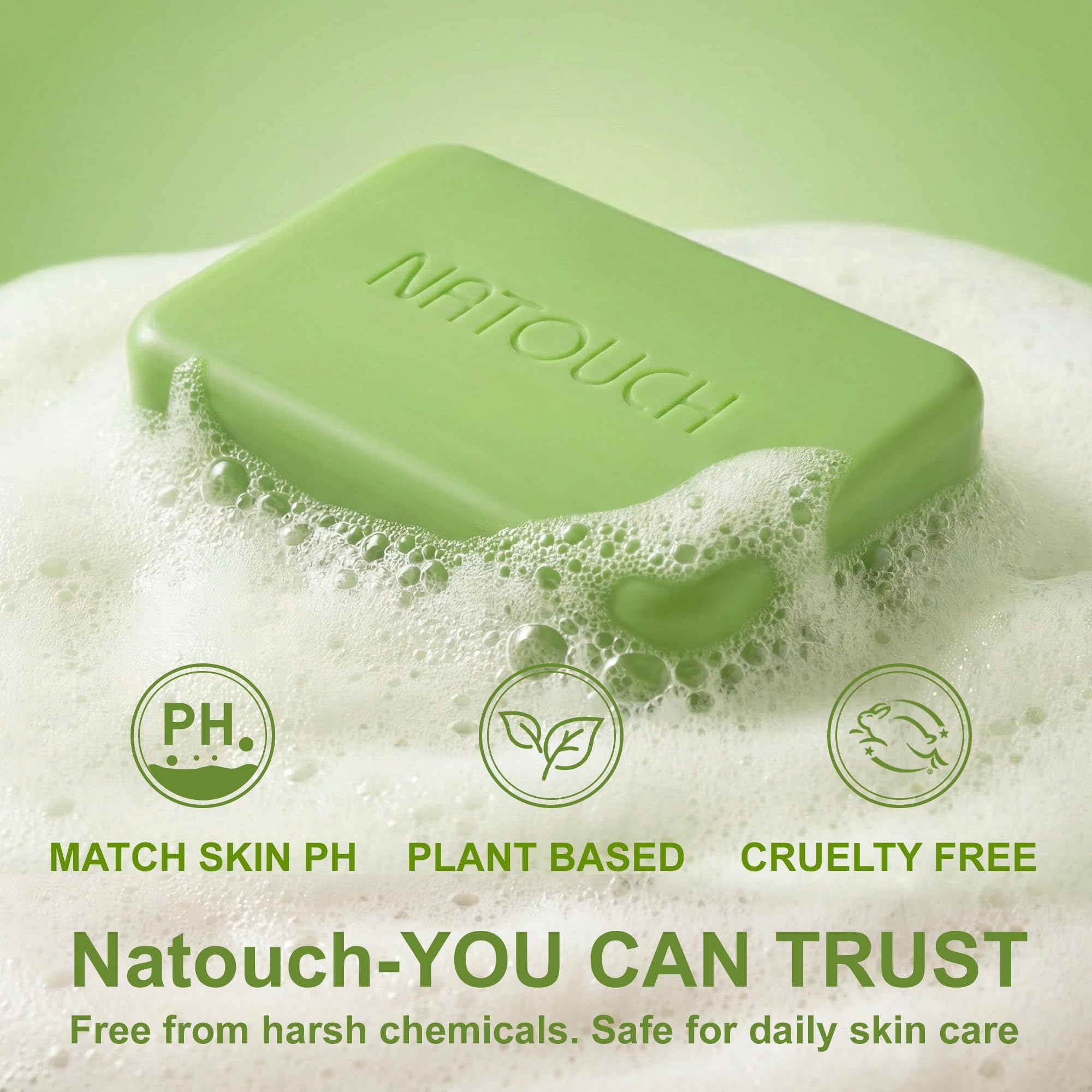 Natouch Tea Tree Bar ingredients close-up showing natural oils and glycerol