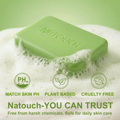 Natouch Tea Tree Bar ingredients close-up showing natural oils and glycerol
