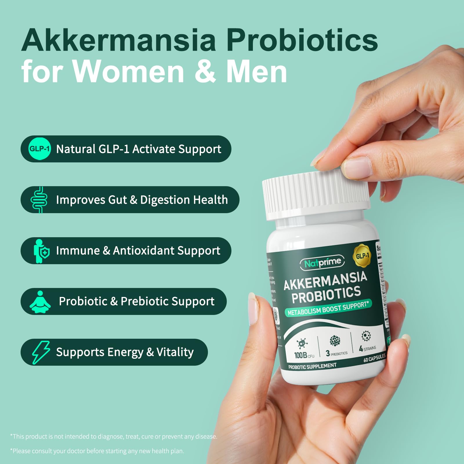 Ingredients blend showing Akkermansia Muciniphila and partner strains