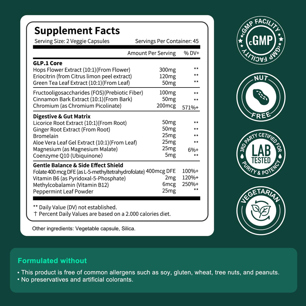Front view of Natprime GLP-1 supplement bottle