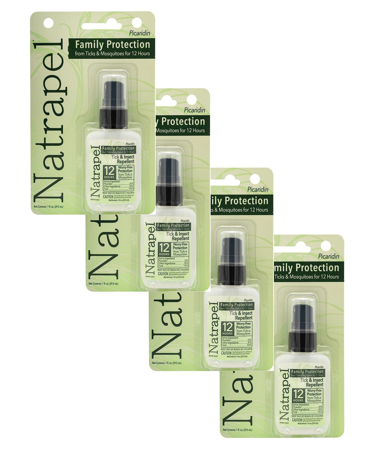 Natrapel tick and insect repellent bottle showing 20% picaridin for long-lasting protection