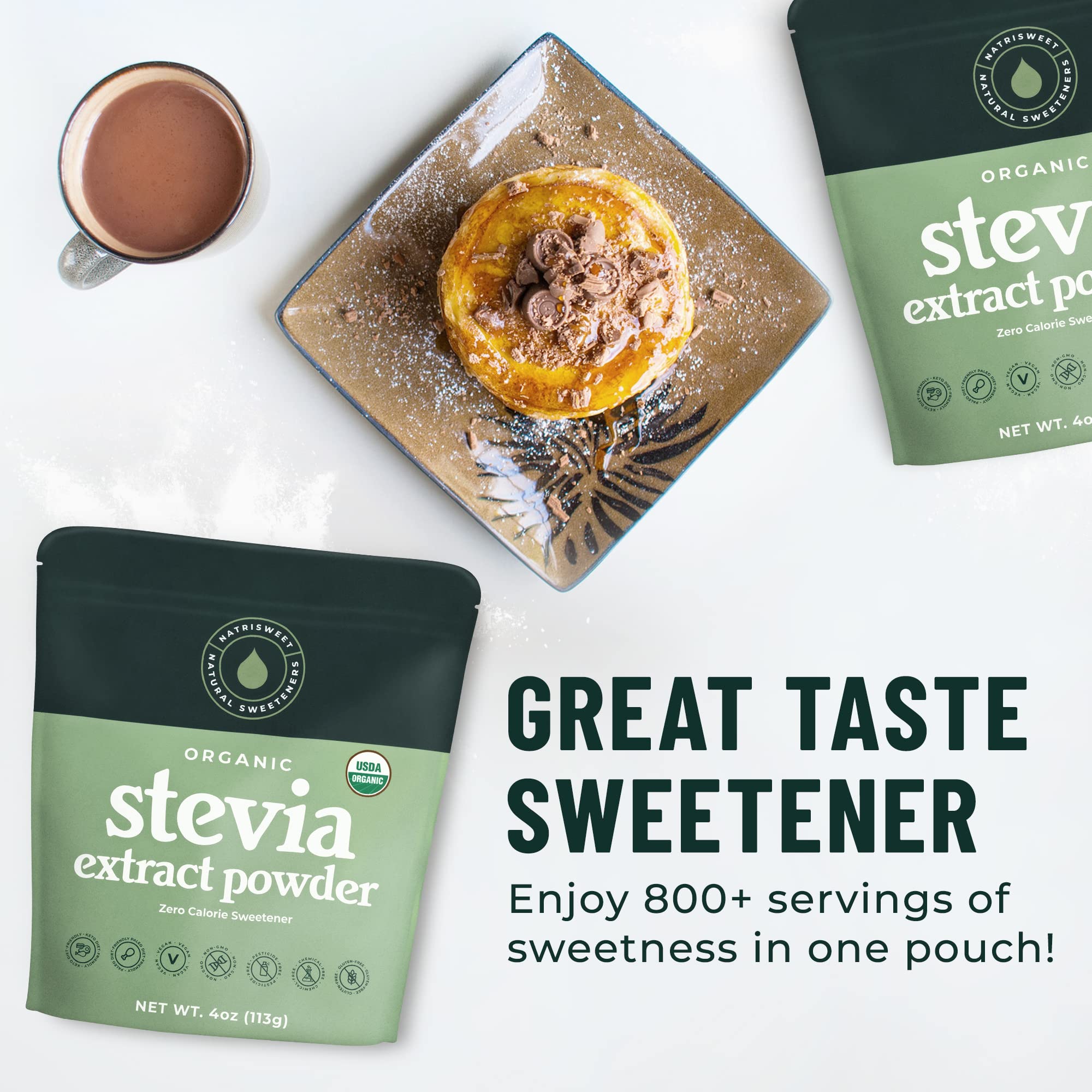 Measuring scoop with NatriSweet stevia powder