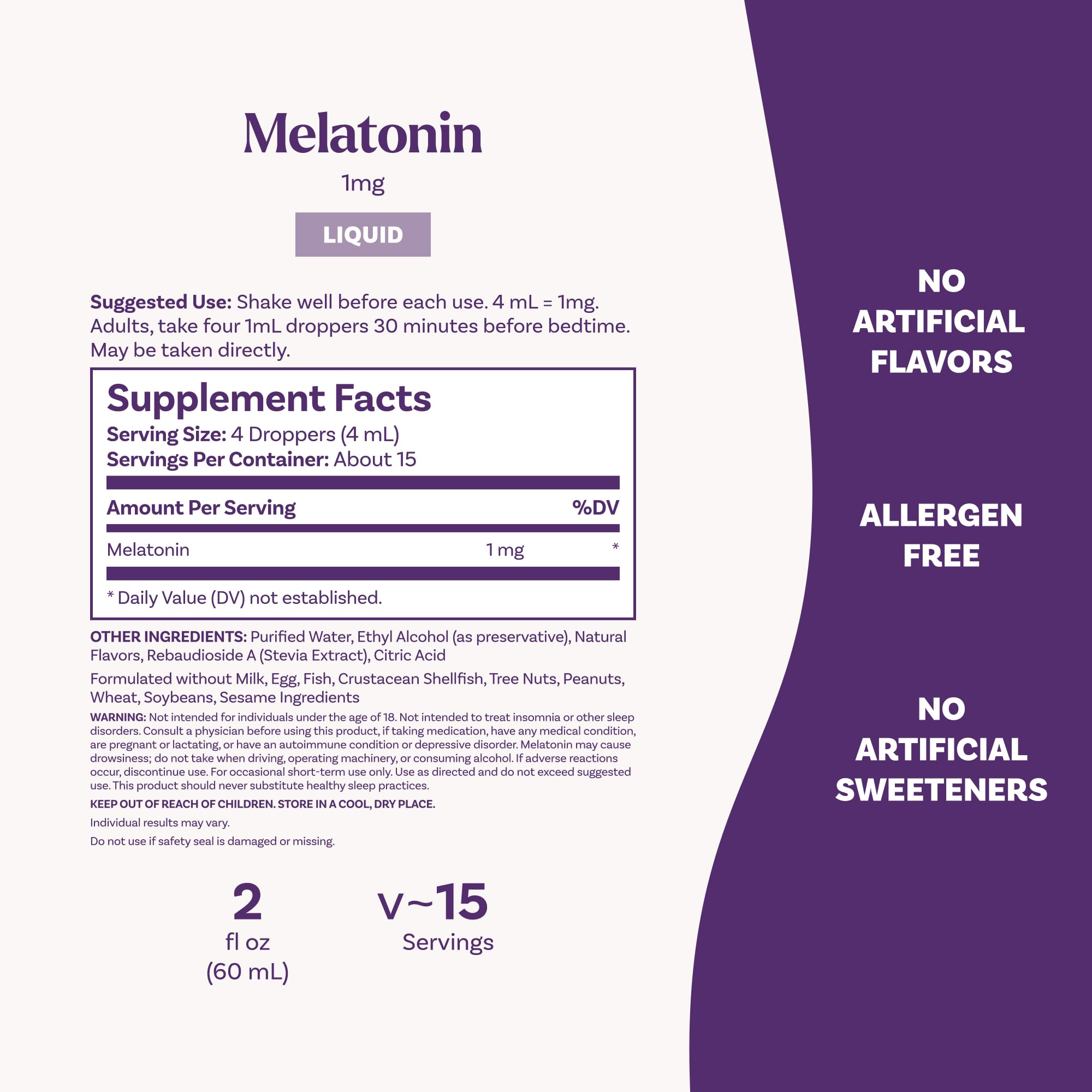 Close-up of Natrol berry-flavored melatonin liquid dropper