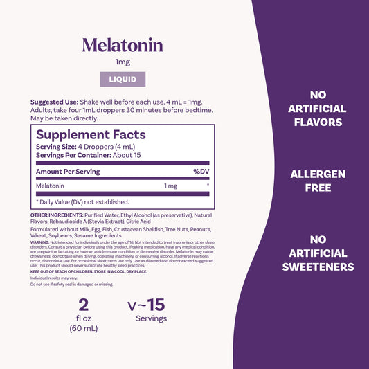 Close-up of Natrol berry-flavored melatonin liquid dropper