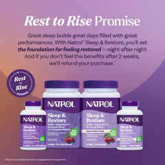 Sugar-free, stevia-sweetened Natrol Sleep & Restore packaging