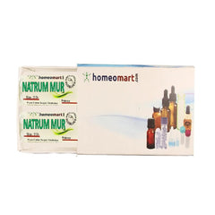 Natrum Muriaticum 200C homeopathy pellets in a 2-dram vial