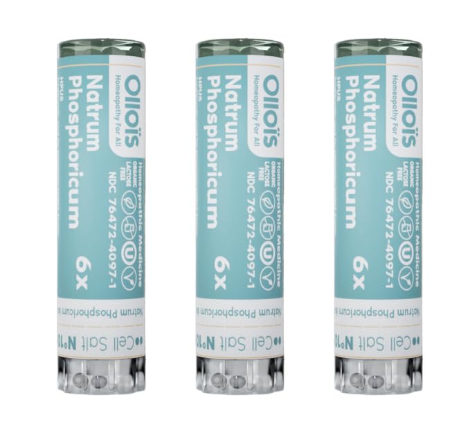 Natrum Phosphoricum 6X OLLOIS Organic Vegan Cell Salt 3-pack bottle