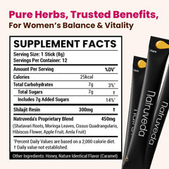 Ingredients and herbal blend of Natruveda Shilajit Honey Sticks for Women