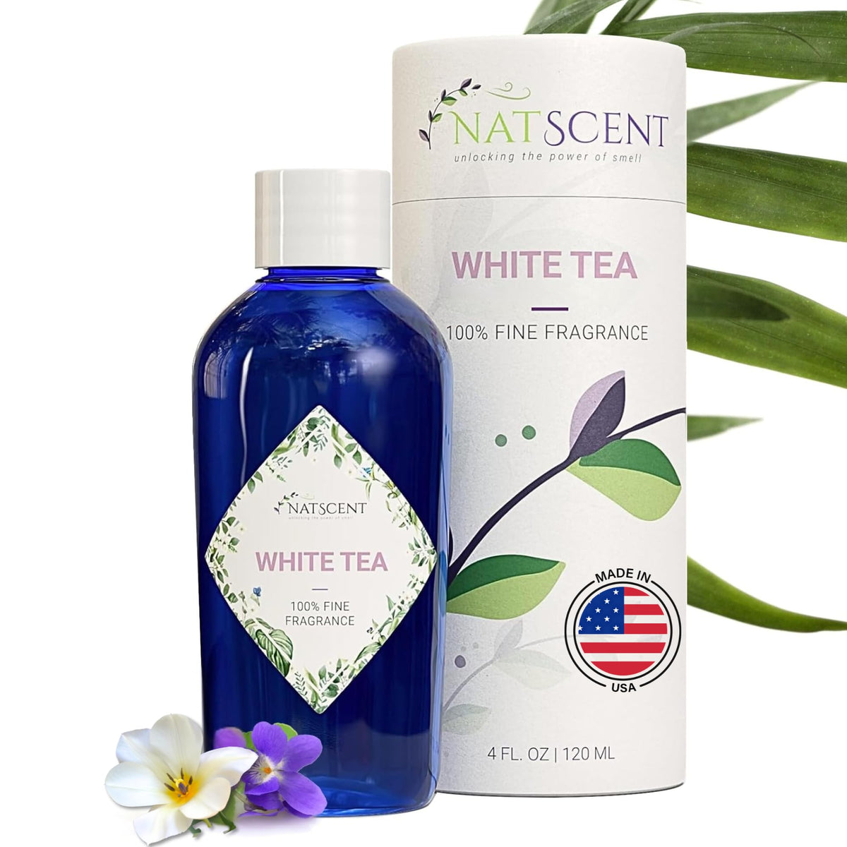 Natscent White Tea diffuser oil 4 oz bottle