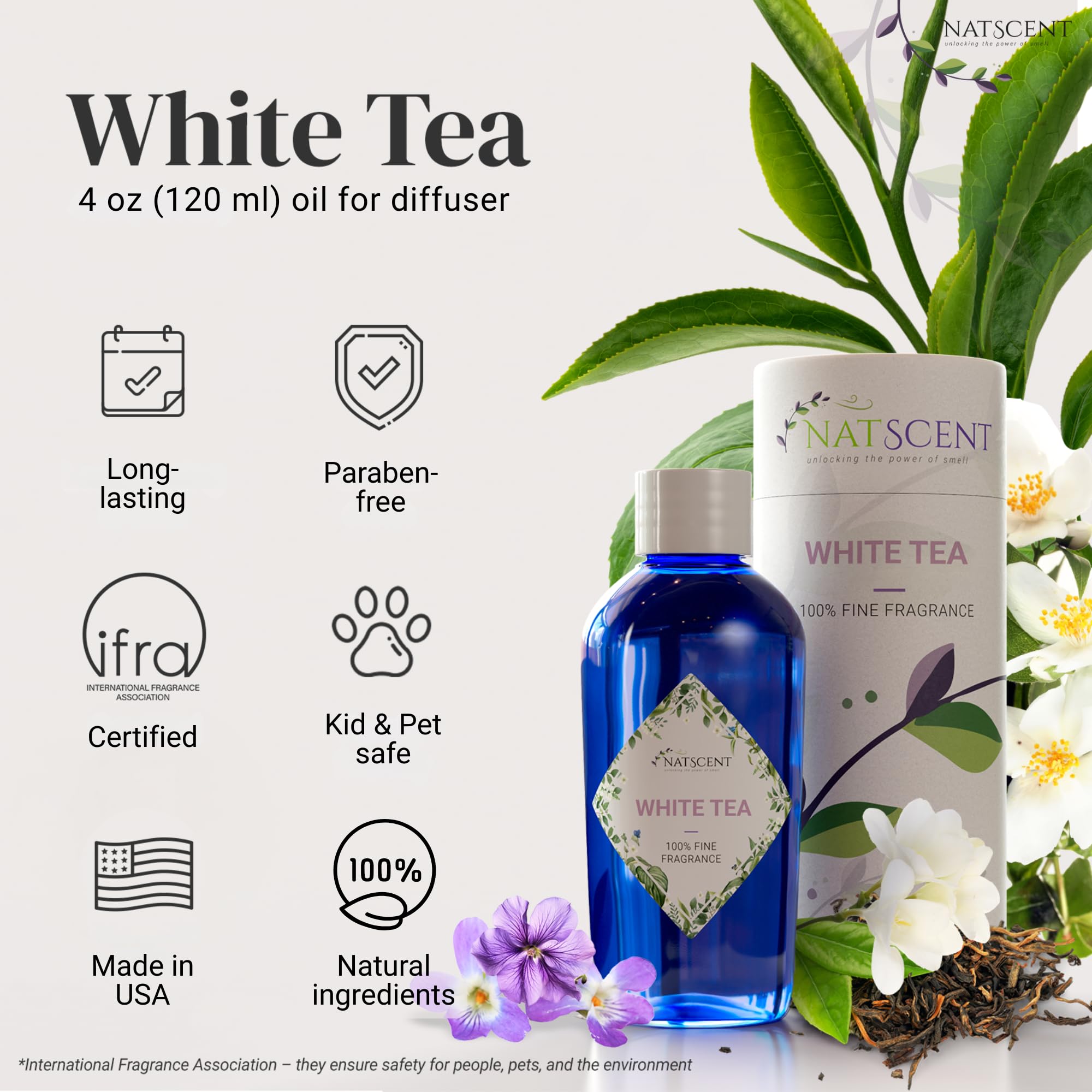 Diffuser with Natscent White Tea diffuser oil
