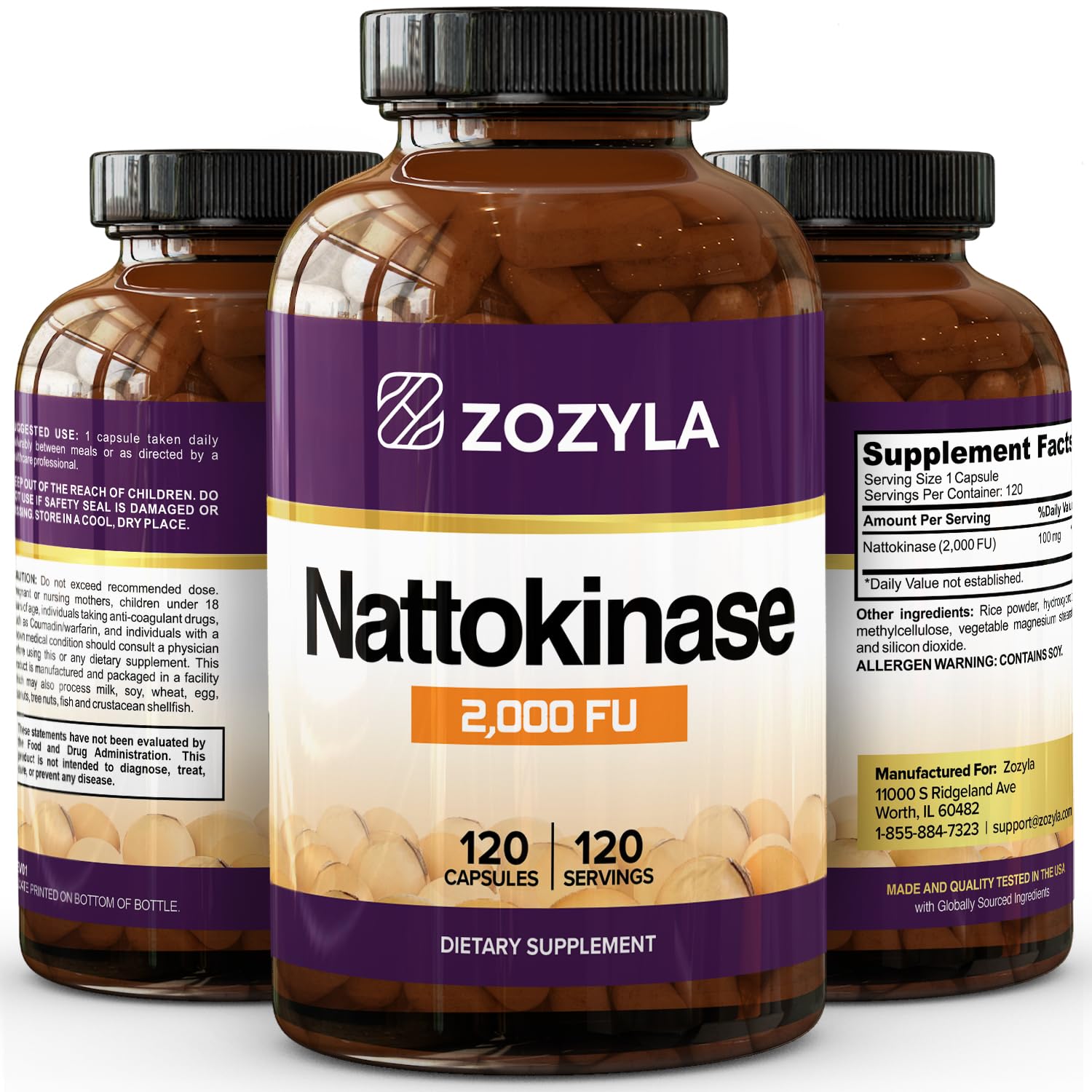 Natto extract from fermented soybeans used in Zozyla Nattokinase