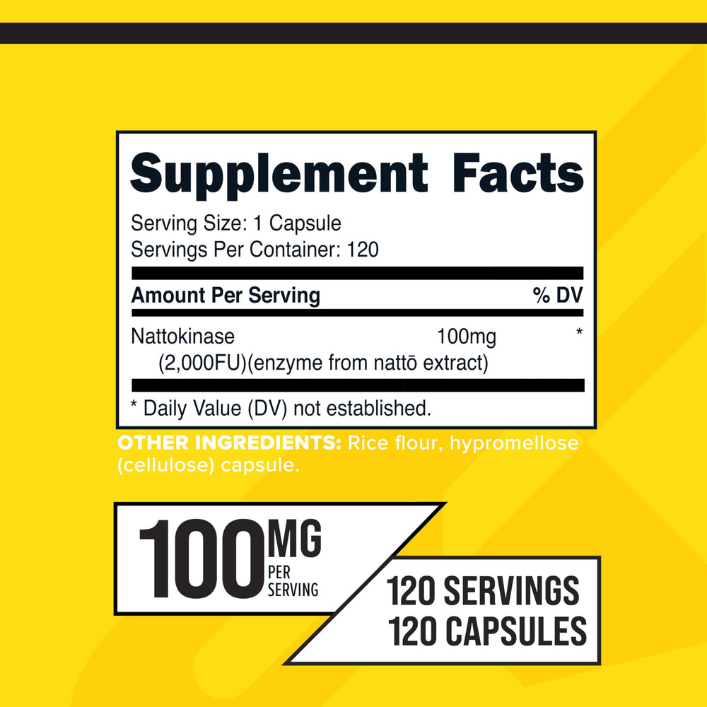 Close-up of nattokinase capsules (100mg)