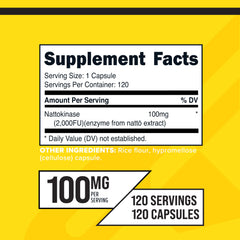 Close-up of nattokinase capsules (100mg)