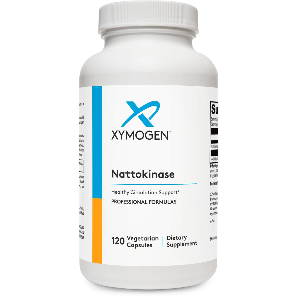 XYMOGEN Nattokinase bottle – front view (120 capsules)