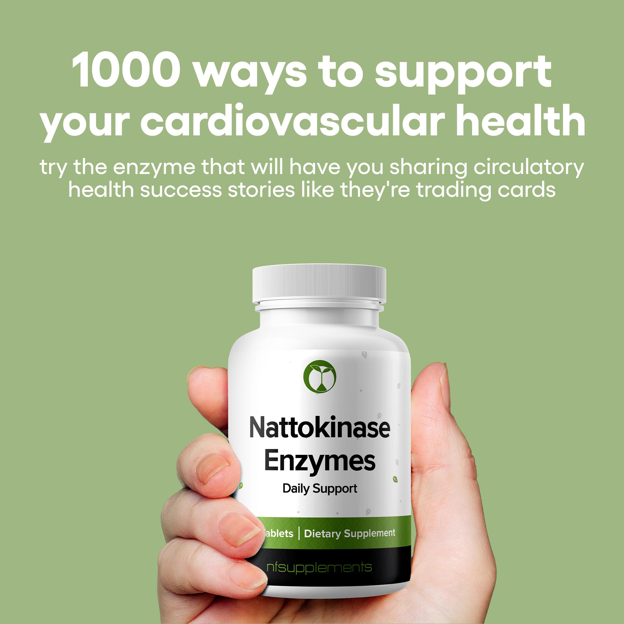 Nattokinase label highlighting 1000 FU per tablet