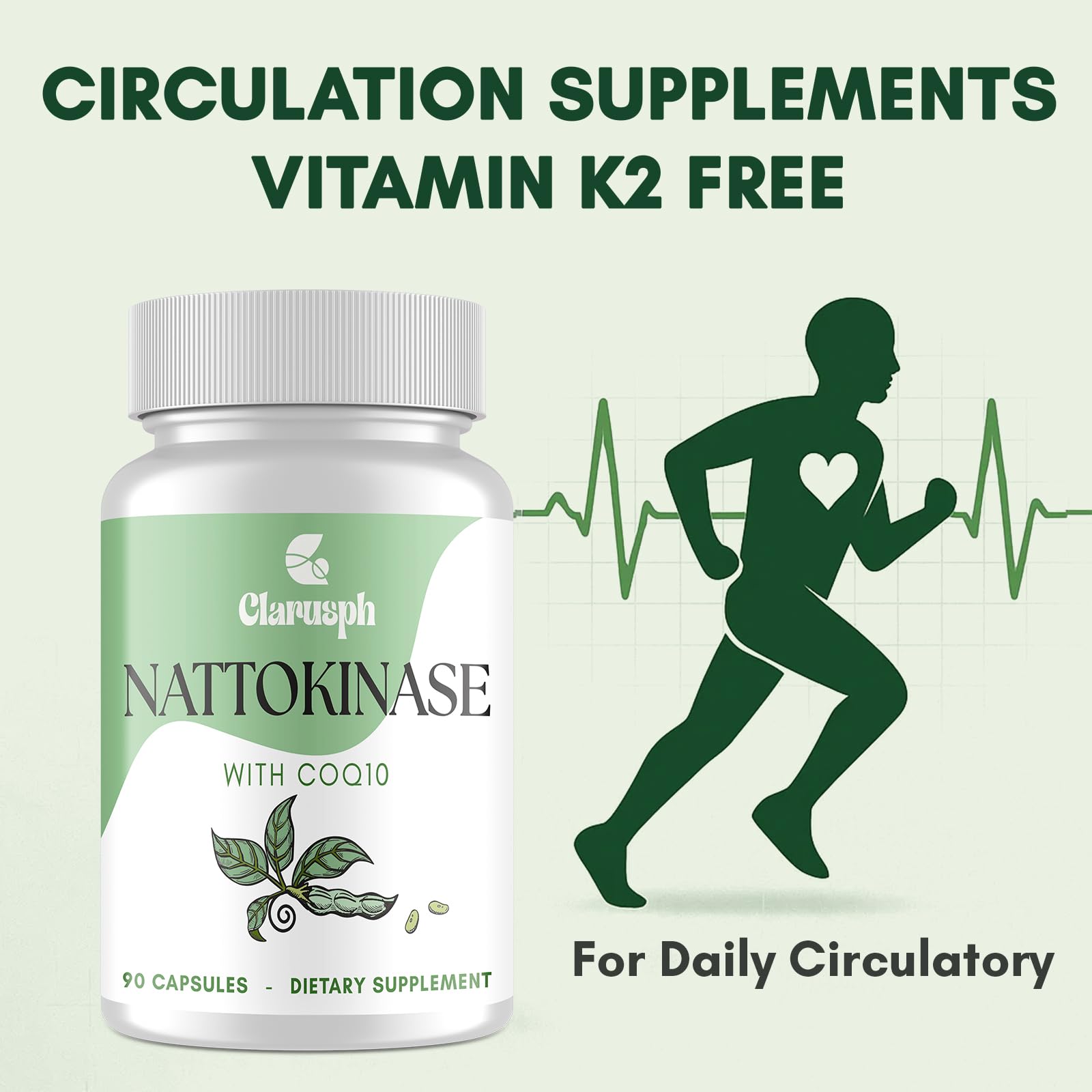 Nattokinase and CoQ10 supplement bottle label