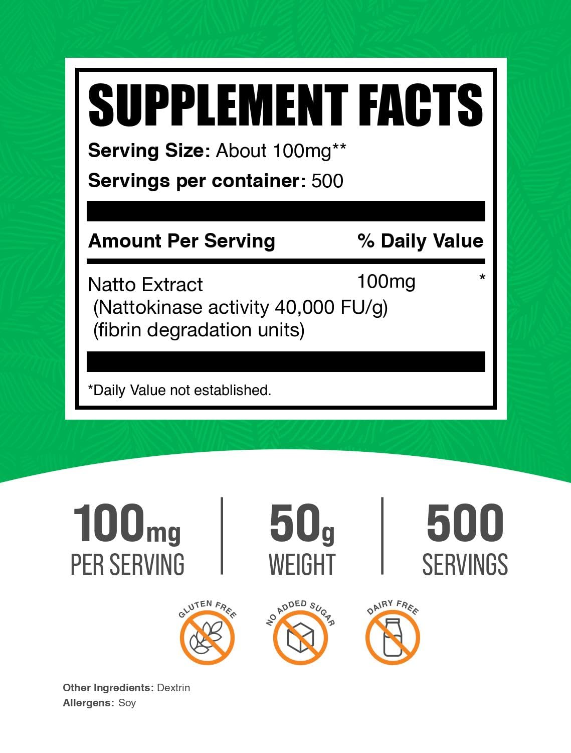 BulkSupplements nattokinase powder packaging and label