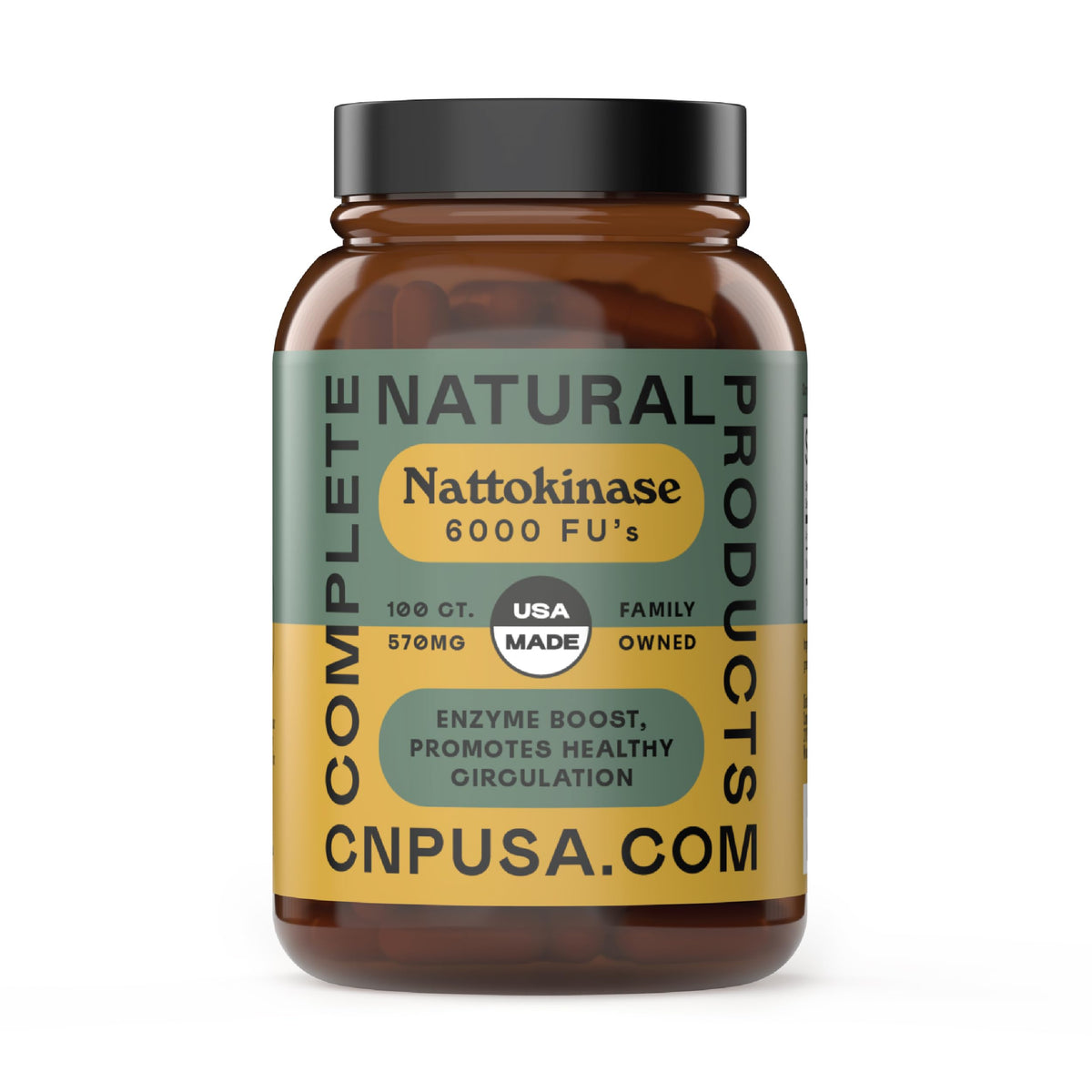 Bottle of Complete Natural Products Nattokinase Capsules 100 count