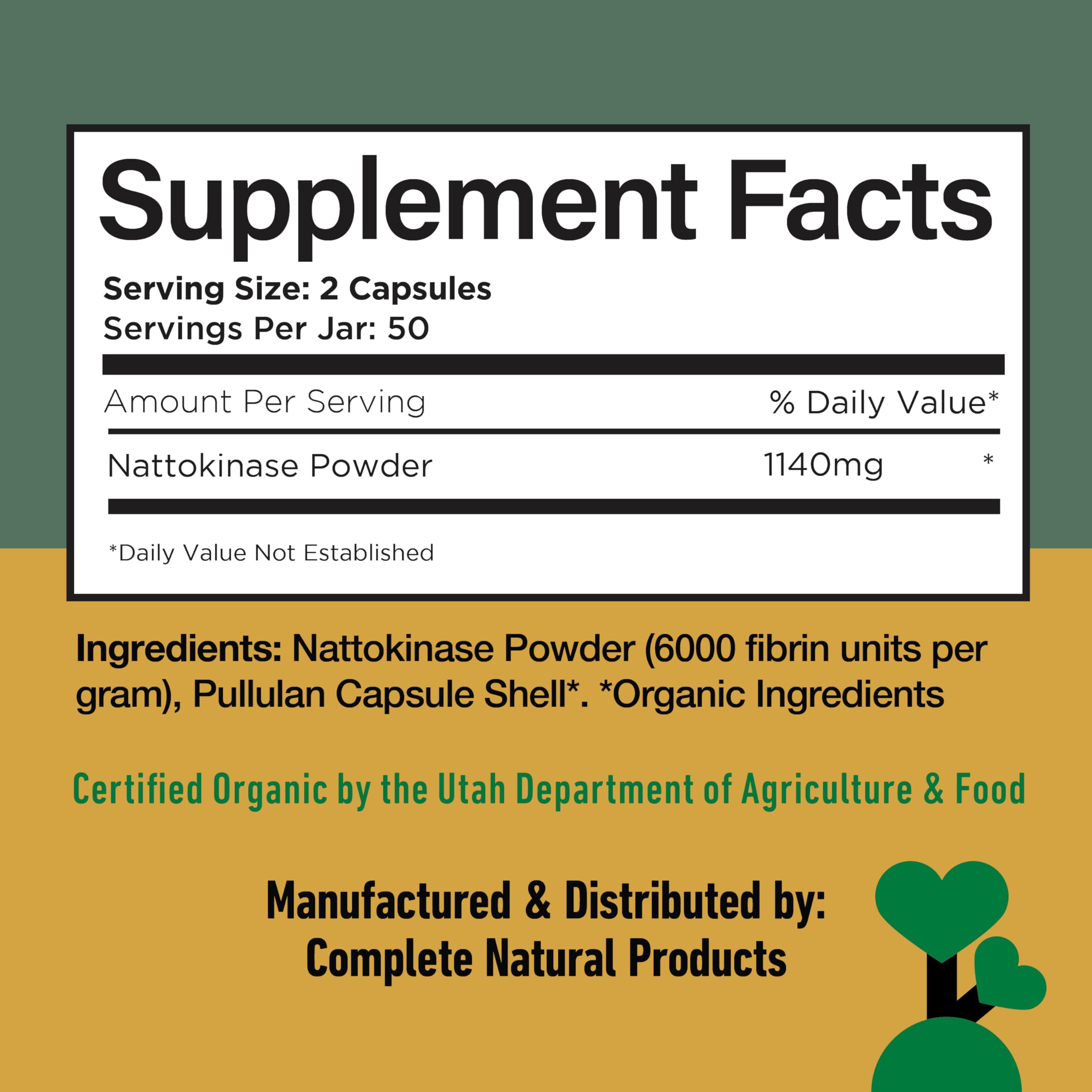 Gluten-free nattokinase capsules packaging