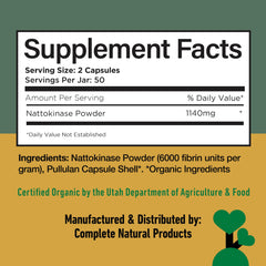 Gluten-free nattokinase capsules packaging