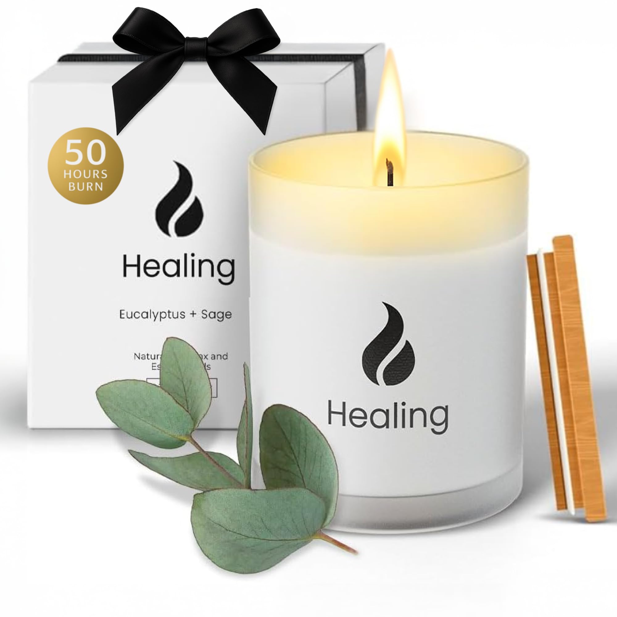 Natur IX cleansing scented candle with Sage and Palo Santo - front label
