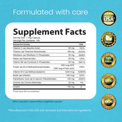 Ingredients panel for NaturaLife Labs B-Complex showing B vitamins and Vitamin C