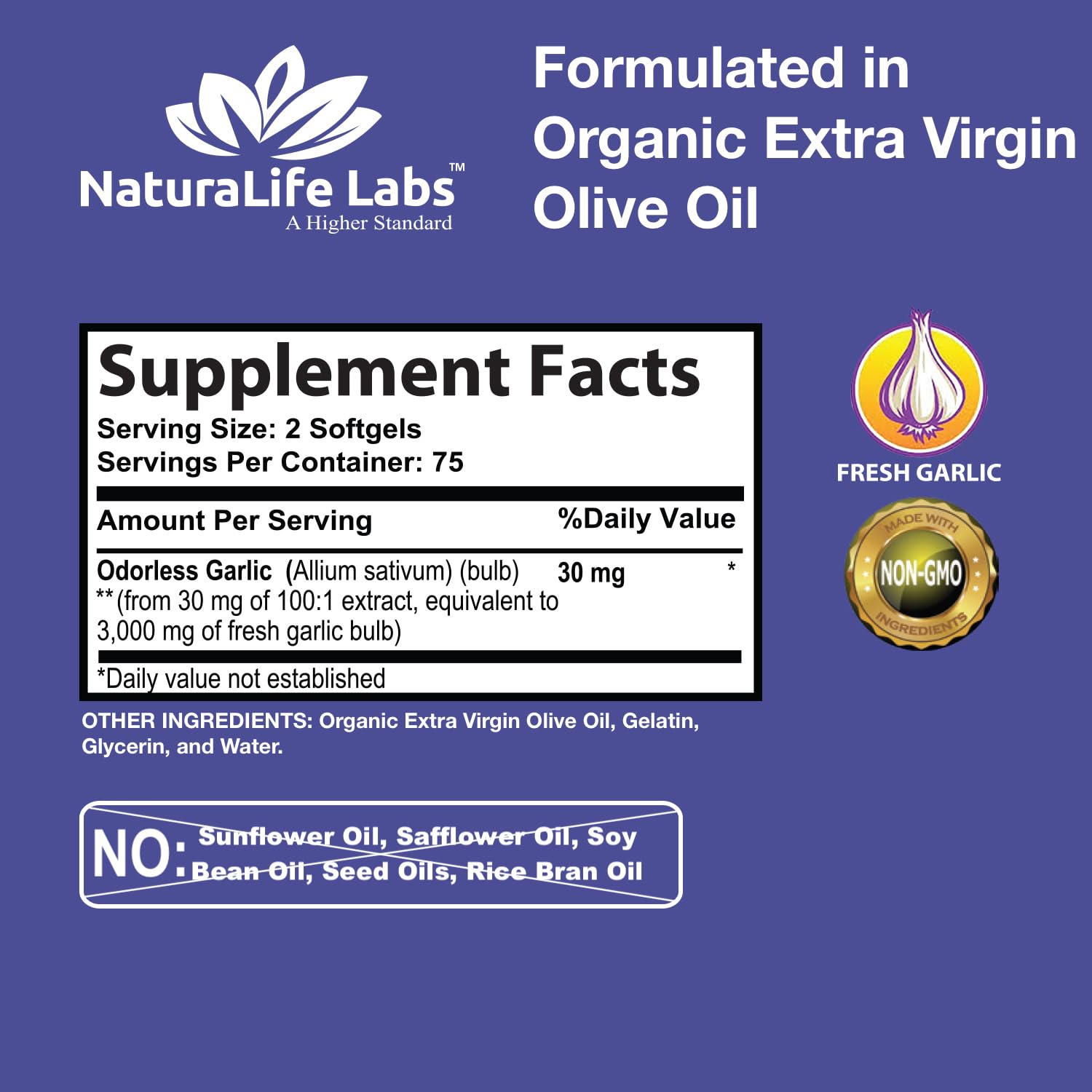 Close-up of Odorless Garlic softgels