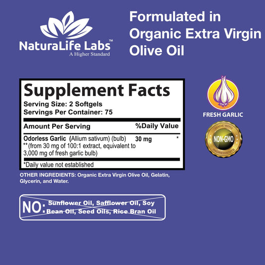 Close-up of Odorless Garlic softgels