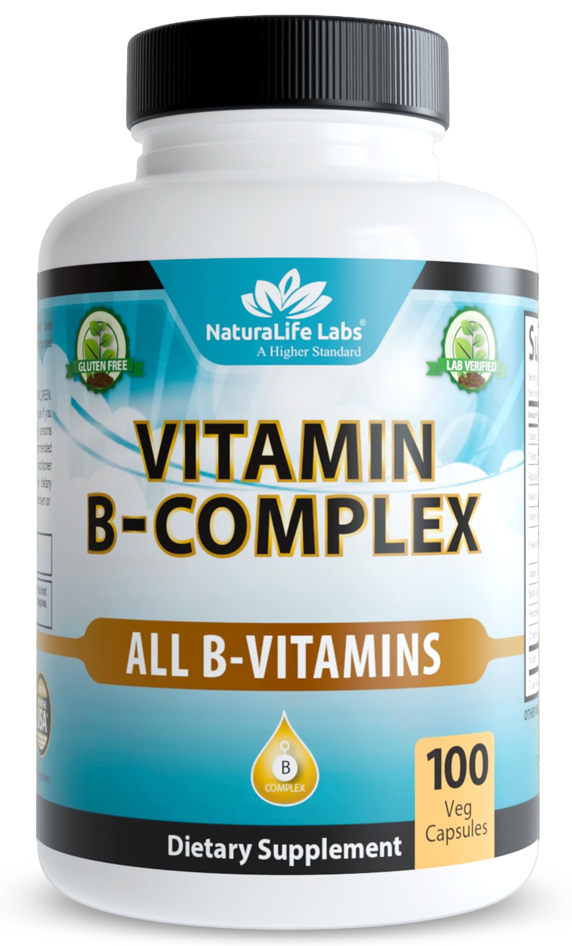 NaturaLife Labs Vitamin B-Complex 100 vegan capsules bottle