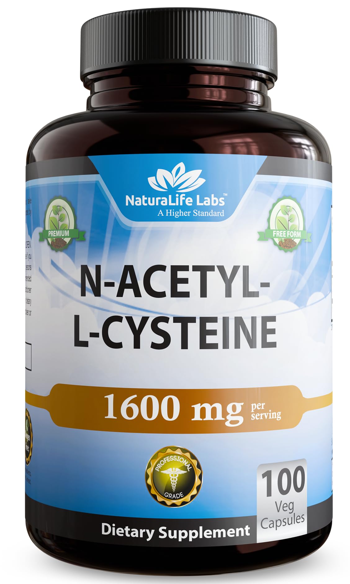 NaturaLife NAC 1600 mg bottle label
