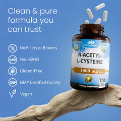 Supplement facts panel of NaturaLife NAC