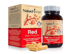 NaturaNectar Red Bee Propolis capsules with NSF certified label