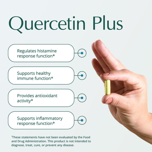 Back label with supplement facts for Natura Quercetin Plus