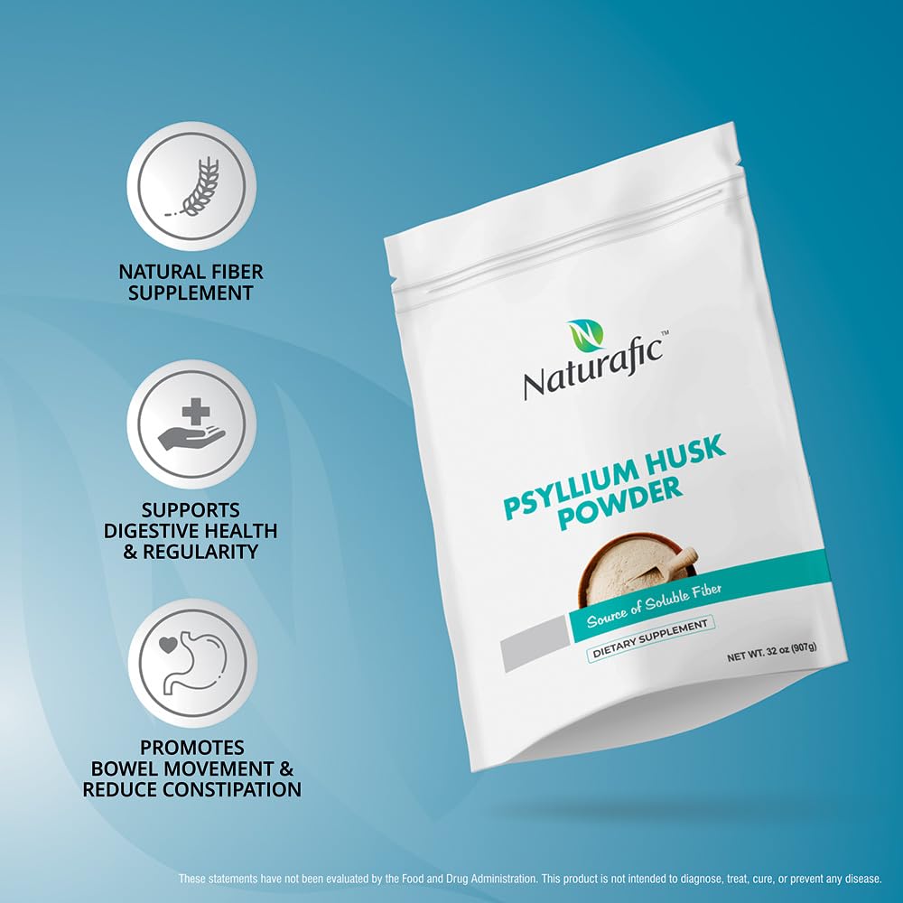 Pouring Naturafic Psyllium Husk Powder Unflavored into a glass