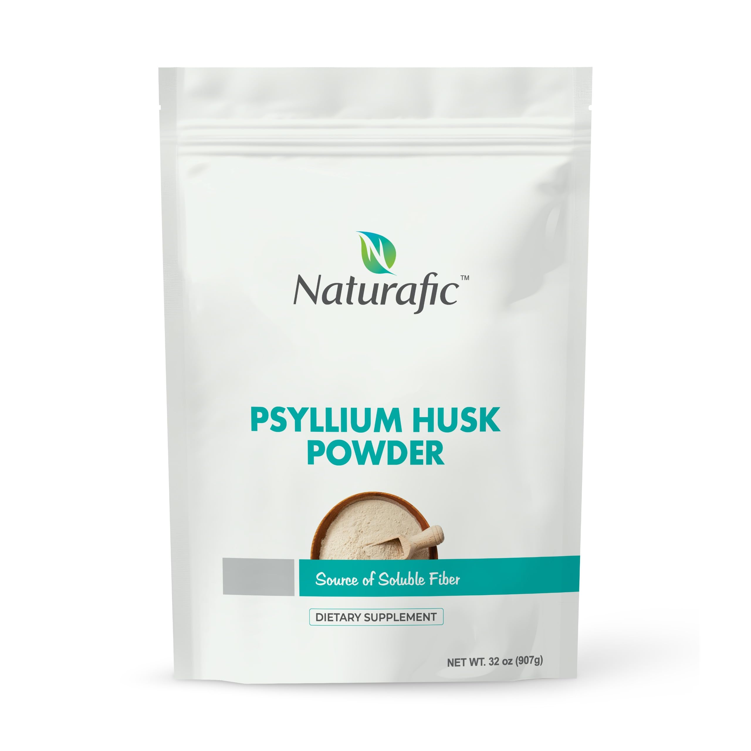 Front view of Naturafic Psyllium Husk Powder Unflavored 32oz package