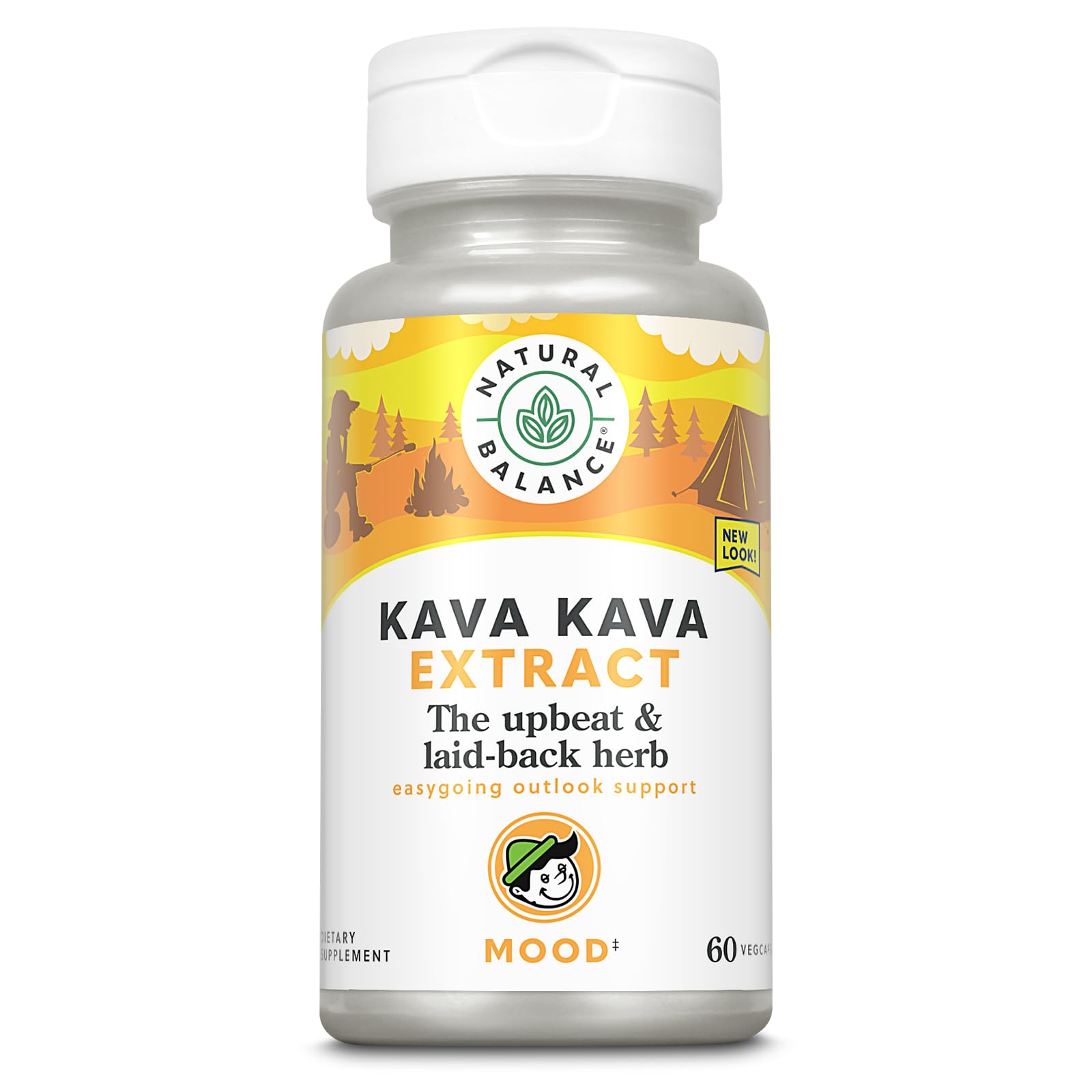 Bottle of Natural Balance Kava Kava Root Extract 70mg Kavalactones, 60 Vegetarian Capsules