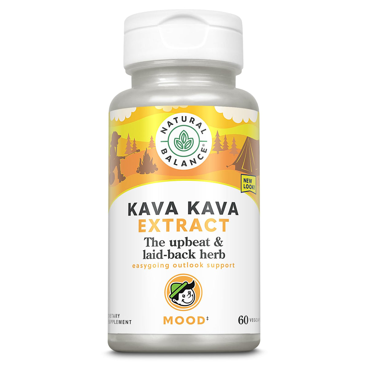 Bottle of Natural Balance Kava Kava Root Extract 70mg Kavalactones, 60 Vegetarian Capsules