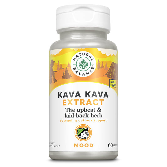 Bottle of Natural Balance Kava Kava Root Extract 70mg Kavalactones, 60 Vegetarian Capsules