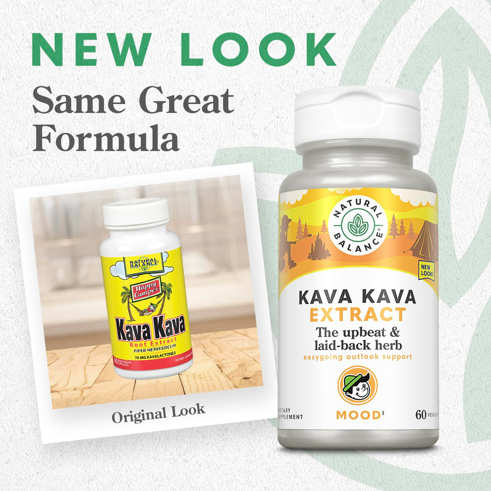 Natural Balance Kava Kava Root Extract capsules in a vegetarian bottle