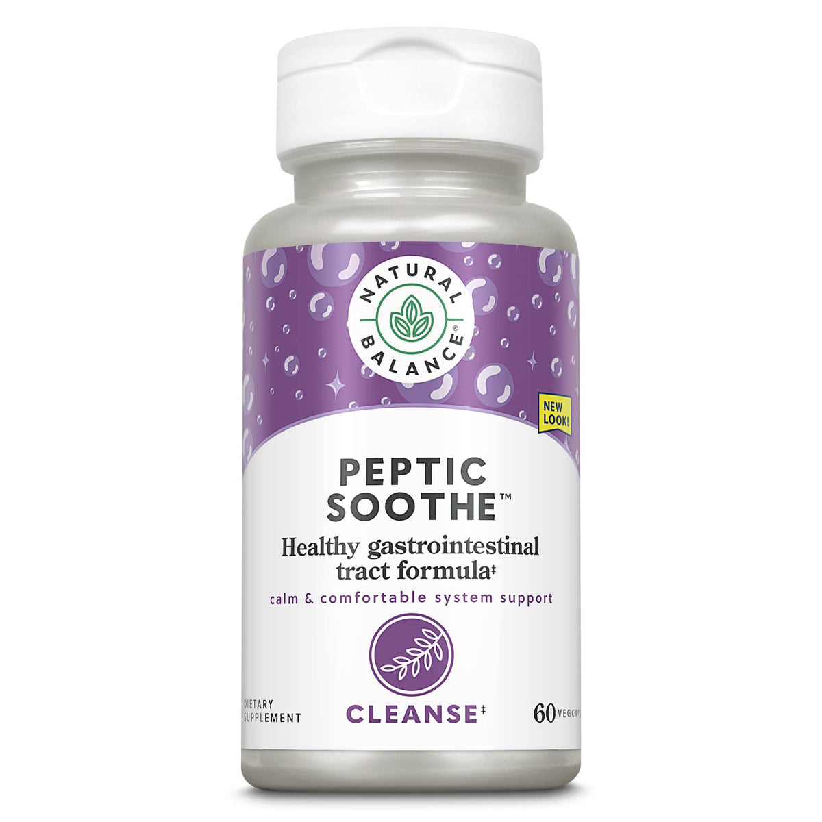 Natural Balance Peptic Soothe bottle with 60 vegan capsules